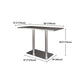 Industrial Style Dining Site Table Stainless Steel Dining Room Collection Clearhalo ' dining_table' 'Dining Tables & Seating' 'Dining Tables' 'furn' 'furn_dining_table' 'Furniture' 'furniture_dining_table' 'Kitchen & Dining Furniture' 'kitchen&dining_furn' 'kitchen' 'kitchen_dining_table' 4457392