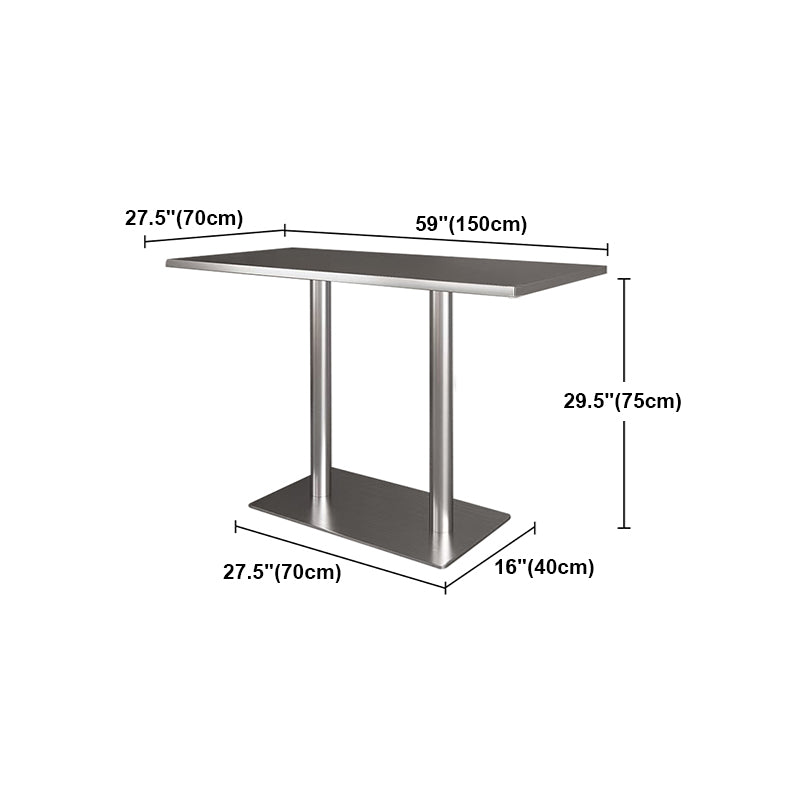 Industrial Style Dining Site Table Stainless Steel Dining Room Collection Clearhalo ' dining_table' 'Dining Tables & Seating' 'Dining Tables' 'furn' 'furn_dining_table' 'Furniture' 'furniture_dining_table' 'Kitchen & Dining Furniture' 'kitchen&dining_furn' 'kitchen' 'kitchen_dining_table' 4457392