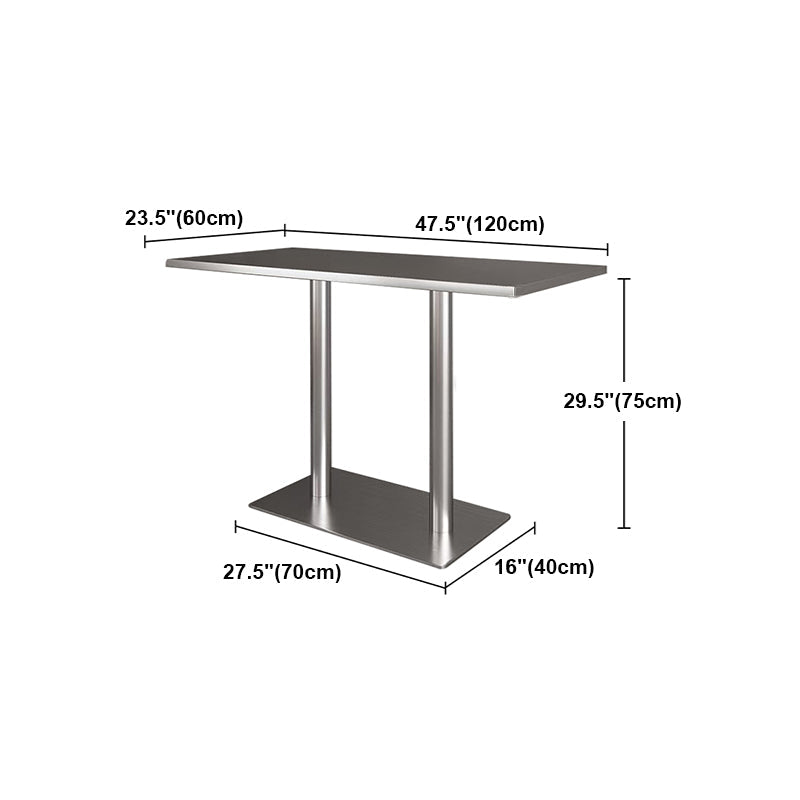 Industrial Style Dining Site Table Stainless Steel Dining Room Collection Clearhalo ' dining_table' 'Dining Tables & Seating' 'Dining Tables' 'furn' 'furn_dining_table' 'Furniture' 'furniture_dining_table' 'Kitchen & Dining Furniture' 'kitchen&dining_furn' 'kitchen' 'kitchen_dining_table' 4457394