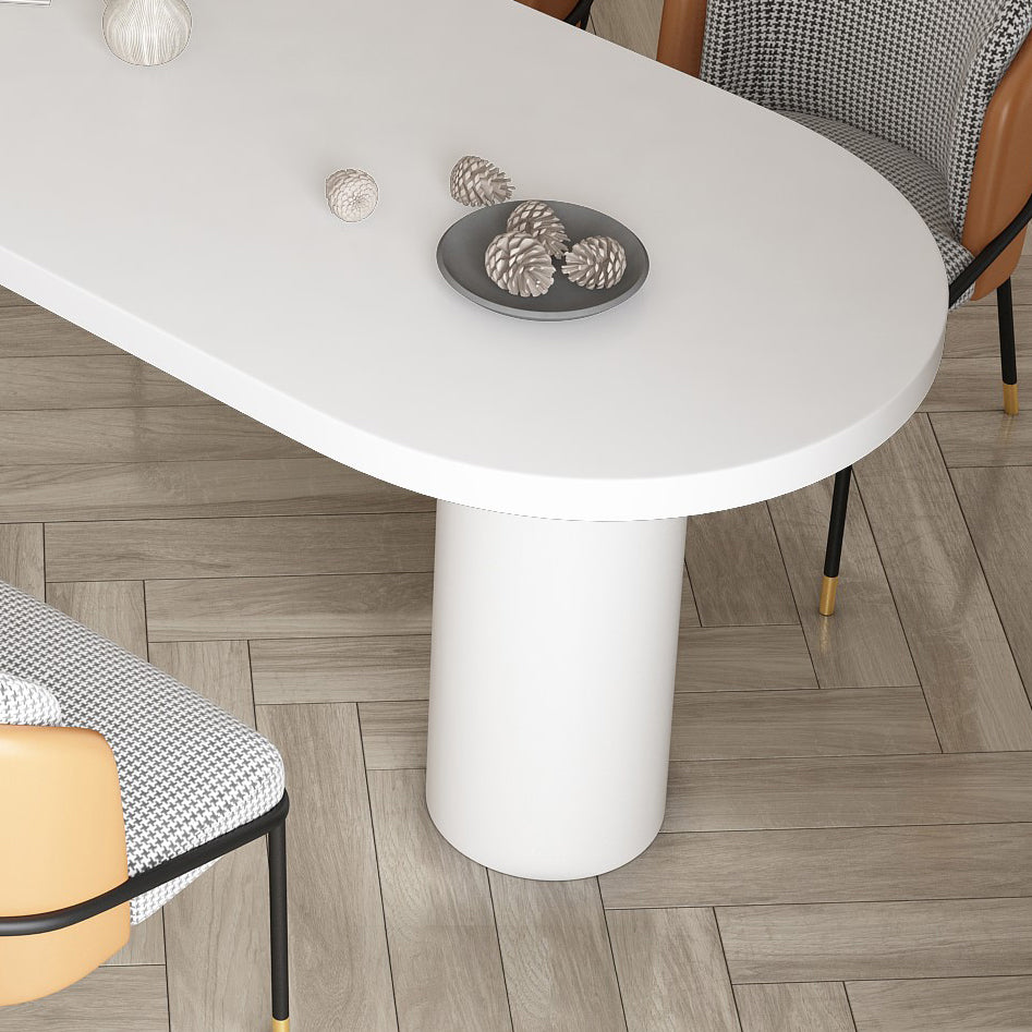 Modern Style Dining Table White Home Use Dining Table with Double Pedestal Base Clearhalo ' dining_table' 'Dining Tables & Seating' 'Dining Tables' 'furn' 'furn_dining_table' 'Furniture' 'furniture_dining_table' 'Kitchen & Dining Furniture' 'kitchen&dining_furn' 'kitchen' 'kitchen_dining_table' 4457407