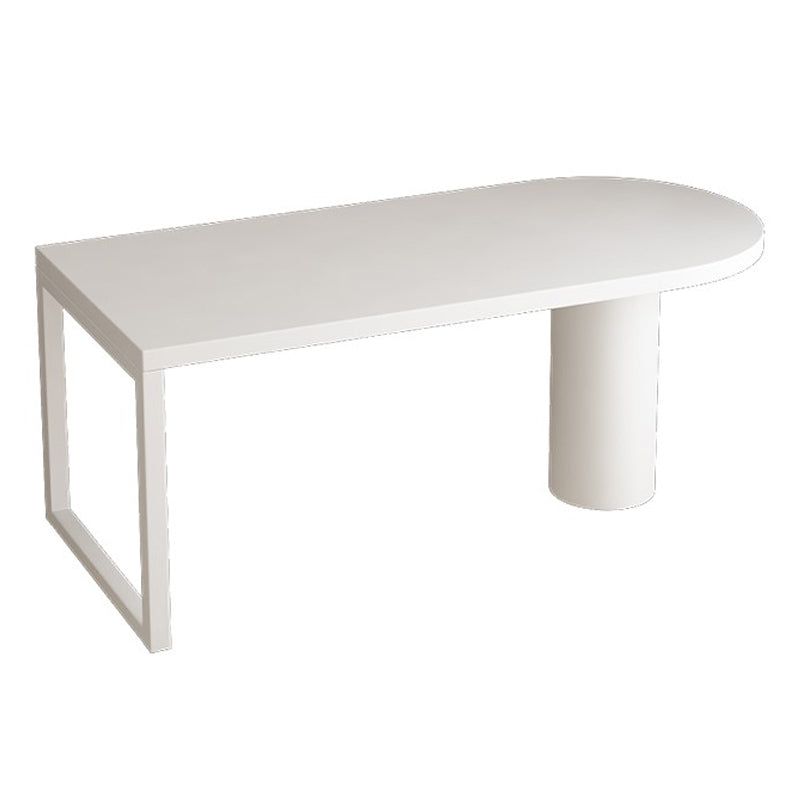 Modern Style Dining Table White Home Use Dining Table with Double Pedestal Base Wood Without Chairs Clearhalo ' dining_table' 'Dining Tables & Seating' 'Dining Tables' 'furn' 'furn_dining_table' 'Furniture' 'furniture_dining_table' 'Kitchen & Dining Furniture' 'kitchen&dining_furn' 'kitchen' 'kitchen_dining_table' 4457409
