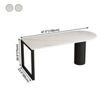 Modern Style Dining Table White Home Use Dining Table with Double Pedestal Base Clearhalo ' dining_table' 'Dining Tables & Seating' 'Dining Tables' 'furn' 'furn_dining_table' 'Furniture' 'furniture_dining_table' 'Kitchen & Dining Furniture' 'kitchen&dining_furn' 'kitchen' 'kitchen_dining_table' 4457413