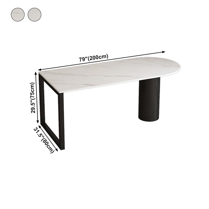 Modern Style Dining Table White Home Use Dining Table with Double Pedestal Base Clearhalo ' dining_table' 'Dining Tables & Seating' 'Dining Tables' 'furn' 'furn_dining_table' 'Furniture' 'furniture_dining_table' 'Kitchen & Dining Furniture' 'kitchen&dining_furn' 'kitchen' 'kitchen_dining_table' 4457418