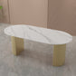 Modern Style Dining Table Oval Double Pedestal Dining Table for Home Clearhalo ' dining_table' 'Dining Tables & Seating' 'Dining Tables' 'furn' 'furn_dining_table' 'Furniture' 'furniture_dining_table' 'Kitchen & Dining Furniture' 'kitchen&dining_furn' 'kitchen' 'kitchen_dining_table' 4457430