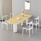 Irregular Wood Table for Restaurant Modern Dining Table with 3 Legs Natural White Clearhalo ' dining_table' 'Dining Tables & Seating' 'Dining Tables' 'furn' 'furn_dining_table' 'Furniture' 'furniture_dining_table' 'Kitchen & Dining Furniture' 'kitchen&dining_furn' 'kitchen' 'kitchen_dining_table' 4457451