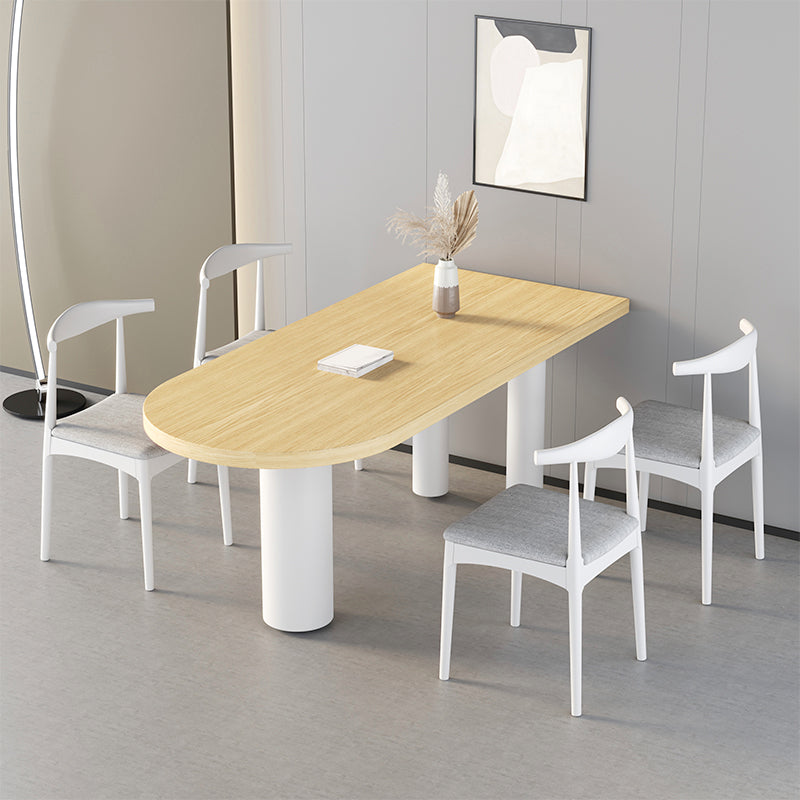 Irregular Wood Table for Restaurant Modern Dining Table with 3 Legs Natural White Clearhalo ' dining_table' 'Dining Tables & Seating' 'Dining Tables' 'furn' 'furn_dining_table' 'Furniture' 'furniture_dining_table' 'Kitchen & Dining Furniture' 'kitchen&dining_furn' 'kitchen' 'kitchen_dining_table' 4457451