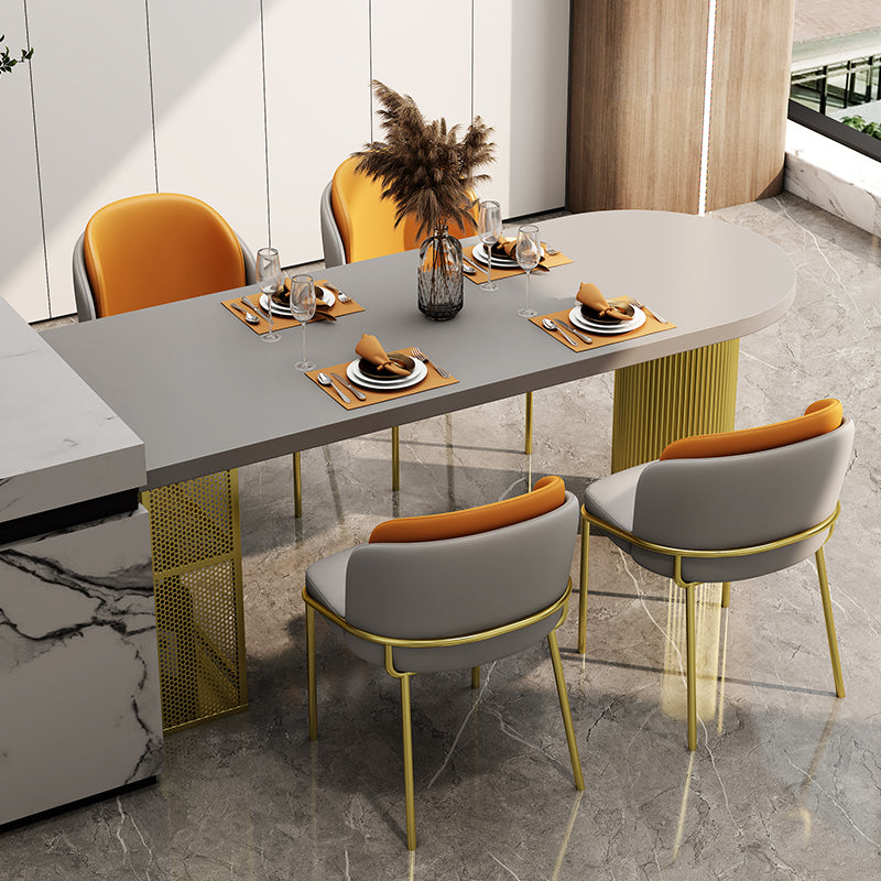 Modern Style Dining Table Solid Wood Double Pedestal Dining Table for kitchen Gray 55.1"L x 27.6"W x 29.5"H Without Chairs Clearhalo ' dining_table' 'Dining Tables & Seating' 'Dining Tables' 'furn' 'furn_dining_table' 'Furniture' 'furniture_dining_table' 'Kitchen & Dining Furniture' 'kitchen&dining_furn' 'kitchen' 'kitchen_dining_table' 4457490