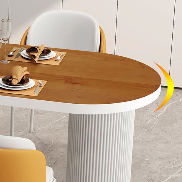 Modern Style Dining Table Solid Wood Double Pedestal Dining Table for kitchen Clearhalo ' dining_table' 'Dining Tables & Seating' 'Dining Tables' 'furn' 'furn_dining_table' 'Furniture' 'furniture_dining_table' 'Kitchen & Dining Furniture' 'kitchen&dining_furn' 'kitchen' 'kitchen_dining_table' 4457496