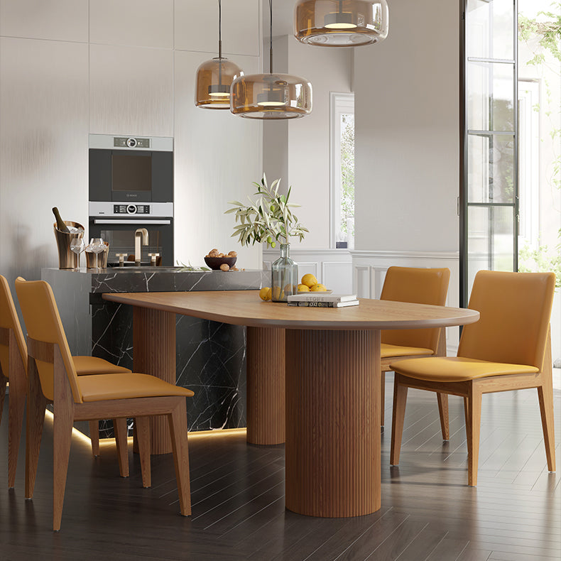 Free Form Solid Wood Dining Table Simplicity Table with 3 Legs Clearhalo ' dining_table' 'Dining Tables & Seating' 'Dining Tables' 'furn' 'furn_dining_table' 'Furniture' 'furniture_dining_table' 'Kitchen & Dining Furniture' 'kitchen&dining_furn' 'kitchen' 'kitchen_dining_table' 4457516