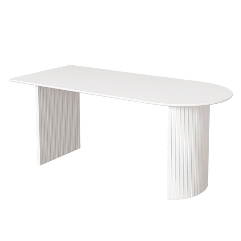 Modern Style White Dining Table Wood Dining Table with Double Pedestal Base Solid Wood Without Chairs Clearhalo ' dining_table' 'Dining Tables & Seating' 'Dining Tables' 'furn' 'furn_dining_table' 'Furniture' 'furniture_dining_table' 'Kitchen & Dining Furniture' 'kitchen&dining_furn' 'kitchen' 'kitchen_dining_table' 4457529