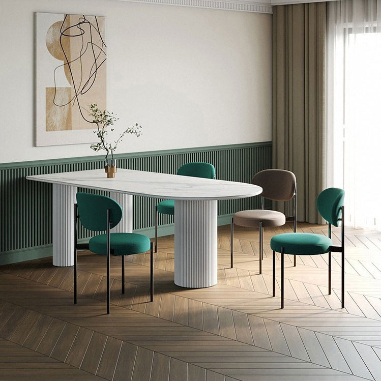Sintered Stone Top Modern White Table for Restaurant Irregular Dining Table with 3 Legs Clearhalo ' dining_table' 'Dining Tables & Seating' 'Dining Tables' 'furn' 'furn_dining_table' 'Furniture' 'furniture_dining_table' 'Kitchen & Dining Furniture' 'kitchen&dining_furn' 'kitchen' 'kitchen_dining_table' 4457546