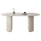 Sintered Stone White Table for Restaurant Modern Dining Table with Double Pedestal Base Oval Without Chairs Clearhalo ' dining_table' 'Dining Tables & Seating' 'Dining Tables' 'furn' 'furn_dining_table' 'Furniture' 'furniture_dining_table' 'Kitchen & Dining Furniture' 'kitchen&dining_furn' 'kitchen' 'kitchen_dining_table' 4457559