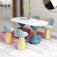 Oval Sintered Stone Table for Restaurant Modern Dining Table with Double Pedestal Base White Blue 55.1"L x 27.6"W x 29.5"H Clearhalo ' dining_table' 'Dining Tables & Seating' 'Dining Tables' 'furn' 'furn_dining_table' 'Furniture' 'furniture_dining_table' 'Kitchen & Dining Furniture' 'kitchen&dining_furn' 'kitchen' 'kitchen_dining_table' 4457581