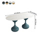 Oval Sintered Stone Table for Restaurant Modern Dining Table with Double Pedestal Base Clearhalo ' dining_table' 'Dining Tables & Seating' 'Dining Tables' 'furn' 'furn_dining_table' 'Furniture' 'furniture_dining_table' 'Kitchen & Dining Furniture' 'kitchen&dining_furn' 'kitchen' 'kitchen_dining_table' 4457593