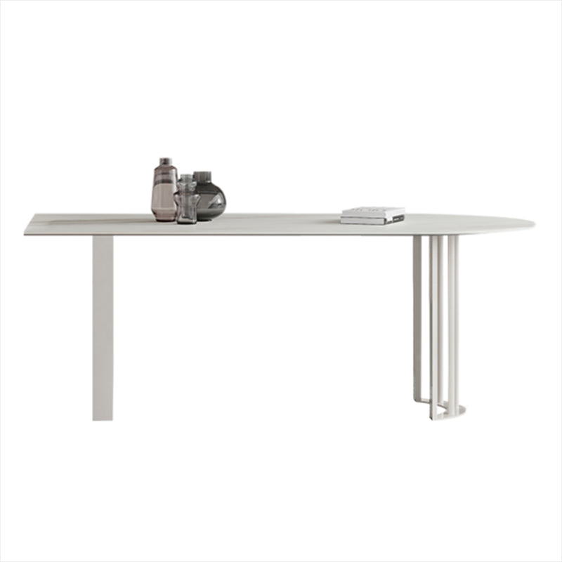 Sintered Stone Top Modern Table for Restaurant Dining Table with Double Pedestal Base Free Form Without Chairs Clearhalo ' dining_table' 'Dining Tables & Seating' 'Dining Tables' 'furn' 'furn_dining_table' 'Furniture' 'furniture_dining_table' 'Kitchen & Dining Furniture' 'kitchen&dining_furn' 'kitchen' 'kitchen_dining_table' 4457596