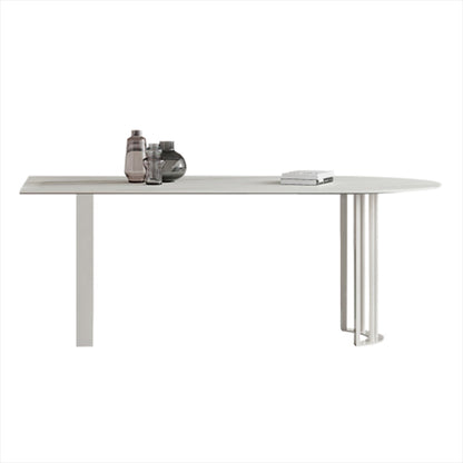 Sintered Stone Top Modern Table for Restaurant Dining Table with Double Pedestal Base Free Form Without Chairs Clearhalo ' dining_table' 'Dining Tables & Seating' 'Dining Tables' 'furn' 'furn_dining_table' 'Furniture' 'furniture_dining_table' 'Kitchen & Dining Furniture' 'kitchen&dining_furn' 'kitchen' 'kitchen_dining_table' 4457596