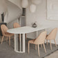 Sintered Stone Top Modern Table for Restaurant Dining Table with Double Pedestal Base Free Form 55.1"L x 27.6"W x 29.5"H Without Chairs Clearhalo ' dining_table' 'Dining Tables & Seating' 'Dining Tables' 'furn' 'furn_dining_table' 'Furniture' 'furniture_dining_table' 'Kitchen & Dining Furniture' 'kitchen&dining_furn' 'kitchen' 'kitchen_dining_table' 4457597
