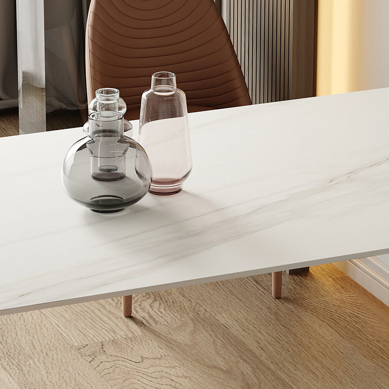 Sintered Stone Top Modern Table for Restaurant Dining Table with Double Pedestal Base Clearhalo ' dining_table' 'Dining Tables & Seating' 'Dining Tables' 'furn' 'furn_dining_table' 'Furniture' 'furniture_dining_table' 'Kitchen & Dining Furniture' 'kitchen&dining_furn' 'kitchen' 'kitchen_dining_table' 4457601