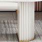 Modern Sintered Stone Table for Restaurant Oval Dining Table with Double Pedestal Base Clearhalo ' dining_table' 'Dining Tables & Seating' 'Dining Tables' 'furn' 'furn_dining_table' 'Furniture' 'furniture_dining_table' 'Kitchen & Dining Furniture' 'kitchen&dining_furn' 'kitchen' 'kitchen_dining_table' 4457624