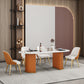 Modern Sintered Stone Table for Restaurant Oval Dining Table with Double Pedestal Base Clearhalo ' dining_table' 'Dining Tables & Seating' 'Dining Tables' 'furn' 'furn_dining_table' 'Furniture' 'furniture_dining_table' 'Kitchen & Dining Furniture' 'kitchen&dining_furn' 'kitchen' 'kitchen_dining_table' 4457628