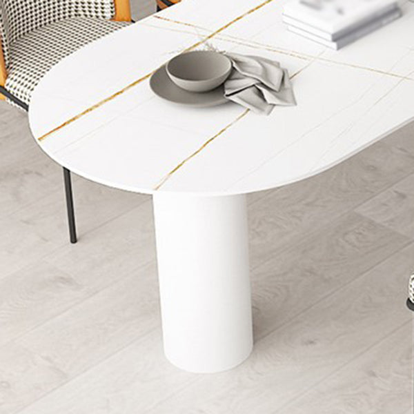 Sintered Stone Top Modern Table for Restaurant Oval Dining Table with 3 Legs Clearhalo ' dining_table' 'Dining Tables & Seating' 'Dining Tables' 'furn' 'furn_dining_table' 'Furniture' 'furniture_dining_table' 'Kitchen & Dining Furniture' 'kitchen&dining_furn' 'kitchen' 'kitchen_dining_table' 4457642
