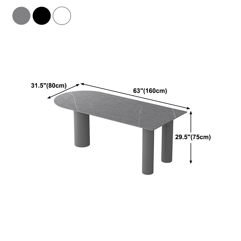 Sintered Stone Top Modern Table for Restaurant Oval Dining Table with 3 Legs Clearhalo ' dining_table' 'Dining Tables & Seating' 'Dining Tables' 'furn' 'furn_dining_table' 'Furniture' 'furniture_dining_table' 'Kitchen & Dining Furniture' 'kitchen&dining_furn' 'kitchen' 'kitchen_dining_table' 4457652