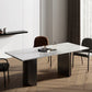 Metal Contemporary Double Pedestal Dining Table Sintered Stone Table for Dining Room Clearhalo ' dining_table' 'Dining Tables & Seating' 'Dining Tables' 'furn' 'furn_dining_table' 'Furniture' 'furniture_dining_table' 'Kitchen & Dining Furniture' 'kitchen&dining_furn' 'kitchen' 'kitchen_dining_table' 4457675