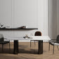 Metal Contemporary Double Pedestal Dining Table Sintered Stone Table for Dining Room Clearhalo ' dining_table' 'Dining Tables & Seating' 'Dining Tables' 'furn' 'furn_dining_table' 'Furniture' 'furniture_dining_table' 'Kitchen & Dining Furniture' 'kitchen&dining_furn' 'kitchen' 'kitchen_dining_table' 4457677