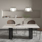 Metal Contemporary Double Pedestal Dining Table Sintered Stone Table for Dining Room Clearhalo ' dining_table' 'Dining Tables & Seating' 'Dining Tables' 'furn' 'furn_dining_table' 'Furniture' 'furniture_dining_table' 'Kitchen & Dining Furniture' 'kitchen&dining_furn' 'kitchen' 'kitchen_dining_table' 4457680