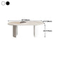 Metal Contemporary Double Pedestal Dining Table Sintered Stone Table for Dining Room Clearhalo ' dining_table' 'Dining Tables & Seating' 'Dining Tables' 'furn' 'furn_dining_table' 'Furniture' 'furniture_dining_table' 'Kitchen & Dining Furniture' 'kitchen&dining_furn' 'kitchen' 'kitchen_dining_table' 4457685