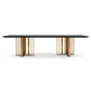 Rectangle Dining Site Table Traditional Luxury Pine Solid Wood Furniture Black Gold 86.6"L x 35.4"W x 29.5"H Clearhalo ' dining_table' 'Dining Tables & Seating' 'Dining Tables' 'furn' 'furn_dining_table' 'Furniture' 'furniture_dining_table' 'Kitchen & Dining Furniture' 'kitchen&dining_furn' 'kitchen' 'kitchen_dining_table' 4457693