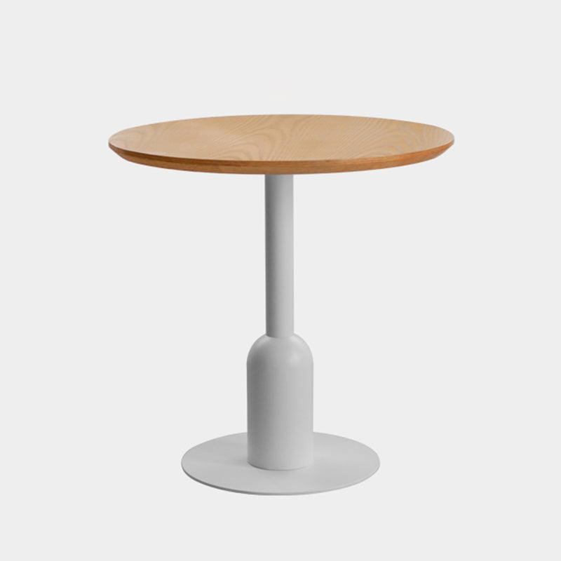 Industrial Style Dining Site Table MDF Dining Room Furniture with Pedestal Base Round Natural 31.5"L x 31.5"W x 29.5"H Clearhalo ' dining_table' 'Dining Tables & Seating' 'Dining Tables' 'furn' 'furn_dining_table' 'Furniture' 'furniture_dining_table' 'Kitchen & Dining Furniture' 'kitchen&dining_furn' 'kitchen' 'kitchen_dining_table' 4457732