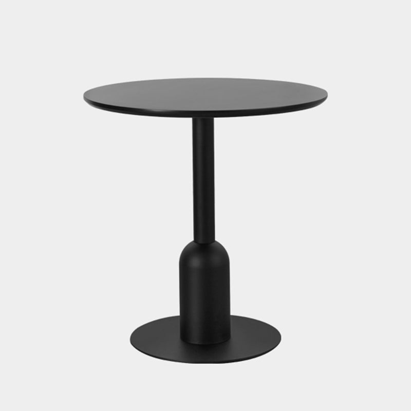 Industrial Style Dining Site Table MDF Dining Room Furniture with Pedestal Base Round Black Clearhalo ' dining_table' 'Dining Tables & Seating' 'Dining Tables' 'furn' 'furn_dining_table' 'Furniture' 'furniture_dining_table' 'Kitchen & Dining Furniture' 'kitchen&dining_furn' 'kitchen' 'kitchen_dining_table' 4457734