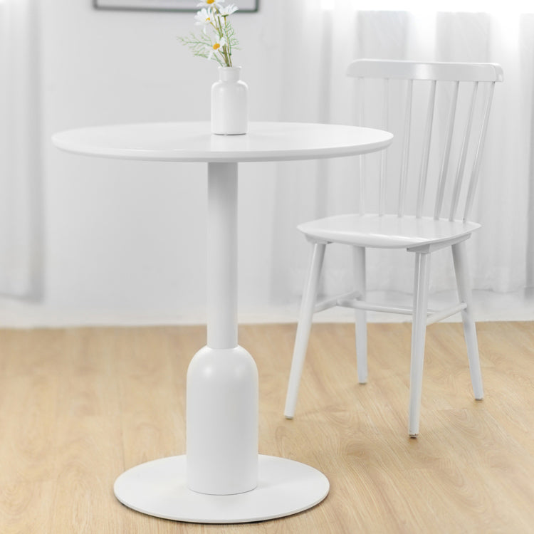 Industrial Style Dining Site Table MDF Dining Room Furniture with Pedestal Base Round White 27.6"L x 27.6"W x 29.5"H Clearhalo ' dining_table' 'Dining Tables & Seating' 'Dining Tables' 'furn' 'furn_dining_table' 'Furniture' 'furniture_dining_table' 'Kitchen & Dining Furniture' 'kitchen&dining_furn' 'kitchen' 'kitchen_dining_table' 4457736