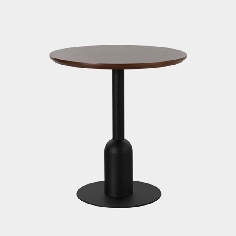 Industrial Style Dining Site Table MDF Dining Room Furniture with Pedestal Base Round Brown Clearhalo ' dining_table' 'Dining Tables & Seating' 'Dining Tables' 'furn' 'furn_dining_table' 'Furniture' 'furniture_dining_table' 'Kitchen & Dining Furniture' 'kitchen&dining_furn' 'kitchen' 'kitchen_dining_table' 4457737
