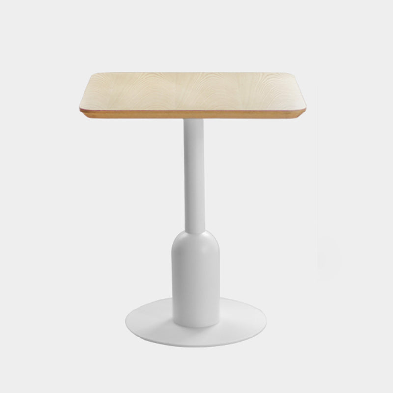 Industrial Style Dining Site Table MDF Dining Room Furniture with Pedestal Base Square Natural 23.6"L x 23.6"W x 29.5"H Clearhalo ' dining_table' 'Dining Tables & Seating' 'Dining Tables' 'furn' 'furn_dining_table' 'Furniture' 'furniture_dining_table' 'Kitchen & Dining Furniture' 'kitchen&dining_furn' 'kitchen' 'kitchen_dining_table' 4457739