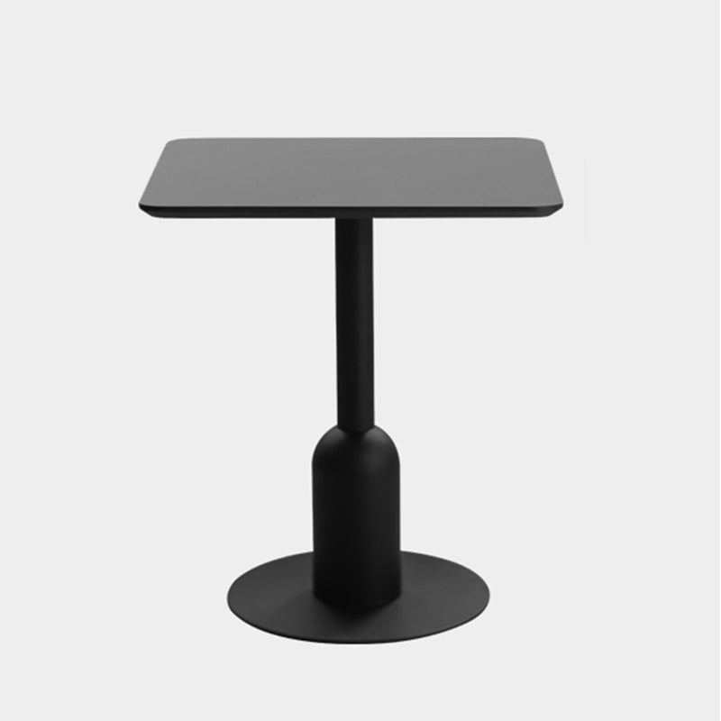 Industrial Style Dining Site Table MDF Dining Room Furniture with Pedestal Base Square Black Clearhalo ' dining_table' 'Dining Tables & Seating' 'Dining Tables' 'furn' 'furn_dining_table' 'Furniture' 'furniture_dining_table' 'Kitchen & Dining Furniture' 'kitchen&dining_furn' 'kitchen' 'kitchen_dining_table' 4457742