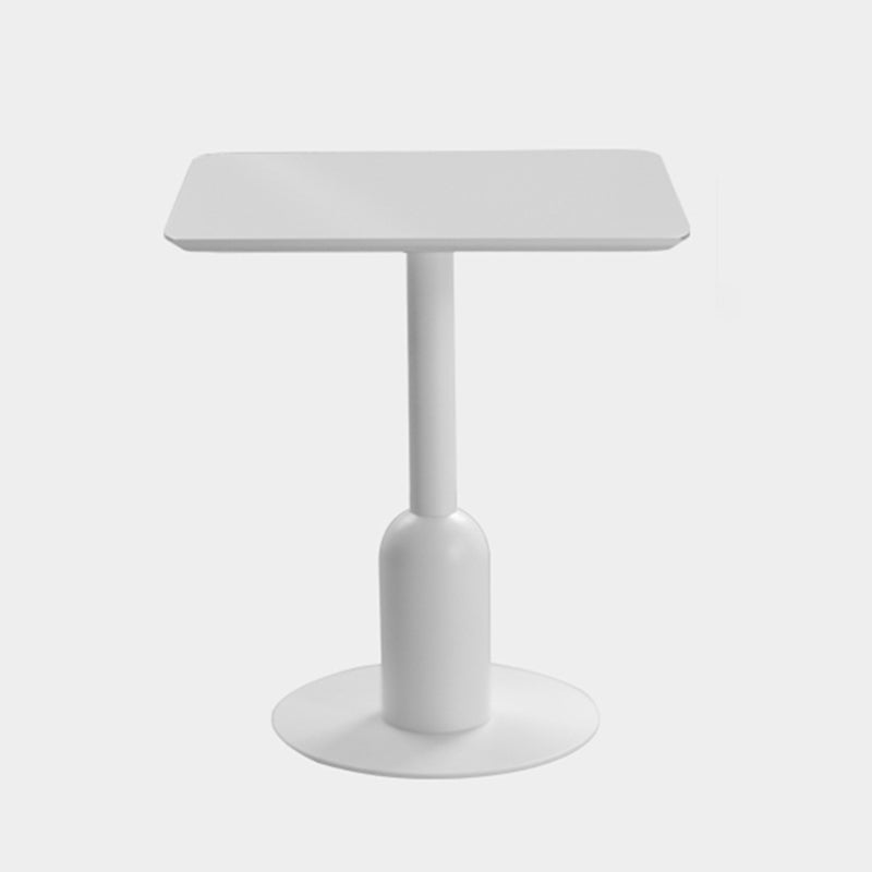 Industrial Style Dining Site Table MDF Dining Room Furniture with Pedestal Base Square White Clearhalo ' dining_table' 'Dining Tables & Seating' 'Dining Tables' 'furn' 'furn_dining_table' 'Furniture' 'furniture_dining_table' 'Kitchen & Dining Furniture' 'kitchen&dining_furn' 'kitchen' 'kitchen_dining_table' 4457744