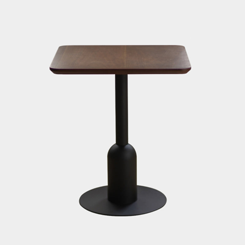 Industrial Style Dining Site Table MDF Dining Room Furniture with Pedestal Base Square Brown Clearhalo ' dining_table' 'Dining Tables & Seating' 'Dining Tables' 'furn' 'furn_dining_table' 'Furniture' 'furniture_dining_table' 'Kitchen & Dining Furniture' 'kitchen&dining_furn' 'kitchen' 'kitchen_dining_table' 4457745