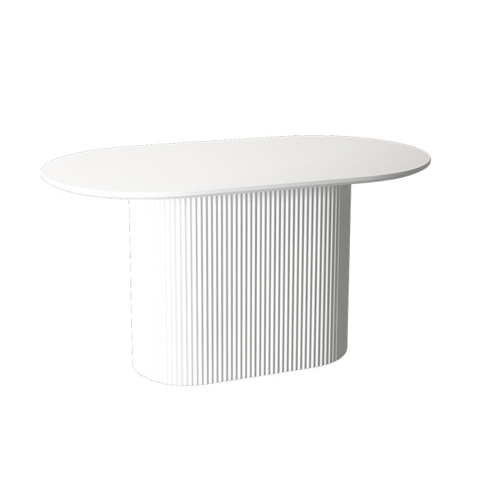 Oval White Tone Dining Table Luxury Pedestal Table for Dining Room Wood White Clearhalo ' dining_table' 'Dining Tables & Seating' 'Dining Tables' 'furn' 'furn_dining_table' 'Furniture' 'furniture_dining_table' 'Kitchen & Dining Furniture' 'kitchen&dining_furn' 'kitchen' 'kitchen_dining_table' 4457781