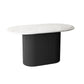 Oval White Tone Dining Table Luxury Pedestal Table for Dining Room Stone Black Clearhalo ' dining_table' 'Dining Tables & Seating' 'Dining Tables' 'furn' 'furn_dining_table' 'Furniture' 'furniture_dining_table' 'Kitchen & Dining Furniture' 'kitchen&dining_furn' 'kitchen' 'kitchen_dining_table' 4457791