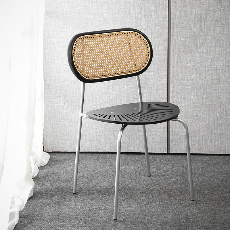 Nordic Style Kitchen Metal Dining Chair Open Back Dining Armless Side Chair Black 1 Piece Clearhalo ' kitchen&dining_furn' 'Dining Chairs' 'Dining Tables & Seating' 'dining_chair' 'furn' 'furn_dining_chair' 'Furniture' 'furniture_dining_chair' 'Kitchen & Dining Furniture' 'kitchen' 4457826