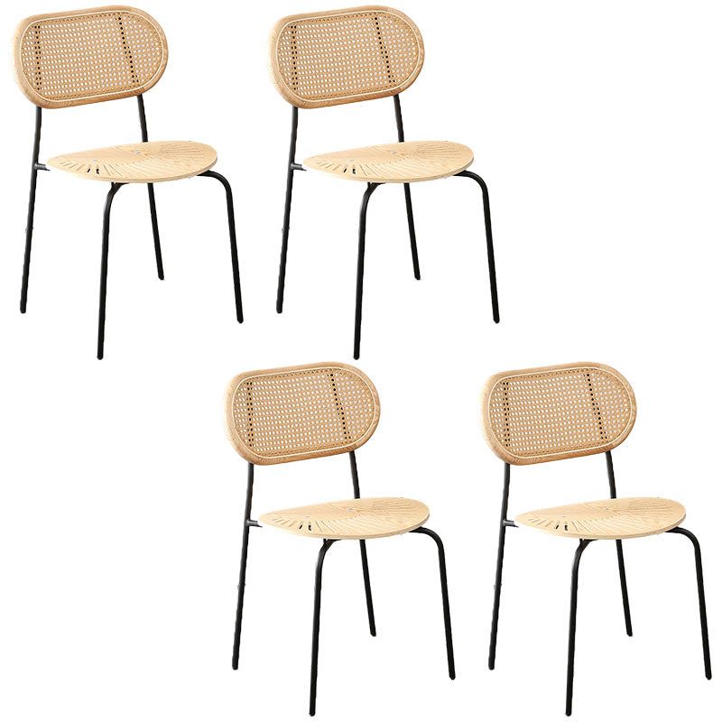 Nordic Style Kitchen Metal Dining Chair Open Back Dining Armless Side Chair Wood 4 Piece Set Clearhalo ' kitchen&dining_furn' 'Dining Chairs' 'Dining Tables & Seating' 'dining_chair' 'furn' 'furn_dining_chair' 'Furniture' 'furniture_dining_chair' 'Kitchen & Dining Furniture' 'kitchen' 4457841