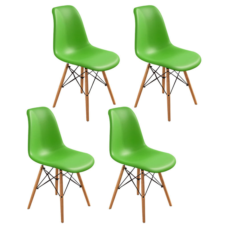 Contemporary Modern Wood Indoor-Outdoor Side Chair Solid Back Chair Light Green Set of 4 Clearhalo ' kitchen&dining_furn' 'Dining Chairs' 'Dining Tables & Seating' 'dining_chair' 'Furniture' 'furniture_dining_chair' 'Kitchen & Dining Furniture' 'kitchen' 4457850