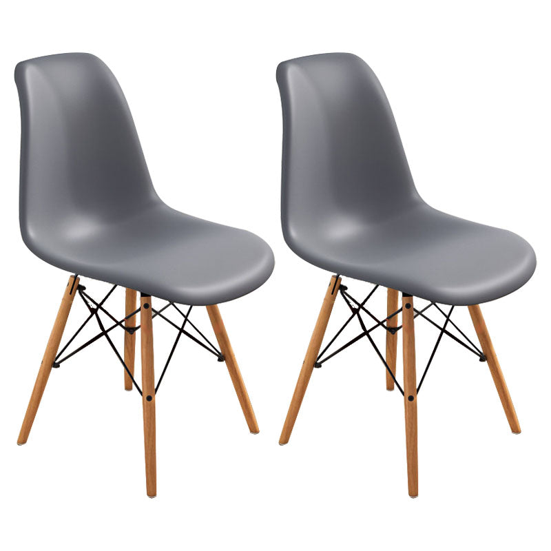 Contemporary Modern Wood Indoor-Outdoor Side Chair Solid Back Chair Grey Set of 2 Clearhalo ' kitchen&dining_furn' 'Dining Chairs' 'Dining Tables & Seating' 'dining_chair' 'Furniture' 'furniture_dining_chair' 'Kitchen & Dining Furniture' 'kitchen' 4457854