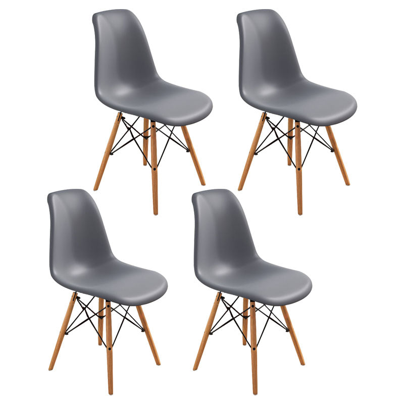 Contemporary Modern Wood Indoor-Outdoor Side Chair Solid Back Chair Grey Set of 4 Clearhalo ' kitchen&dining_furn' 'Dining Chairs' 'Dining Tables & Seating' 'dining_chair' 'Furniture' 'furniture_dining_chair' 'Kitchen & Dining Furniture' 'kitchen' 4457856