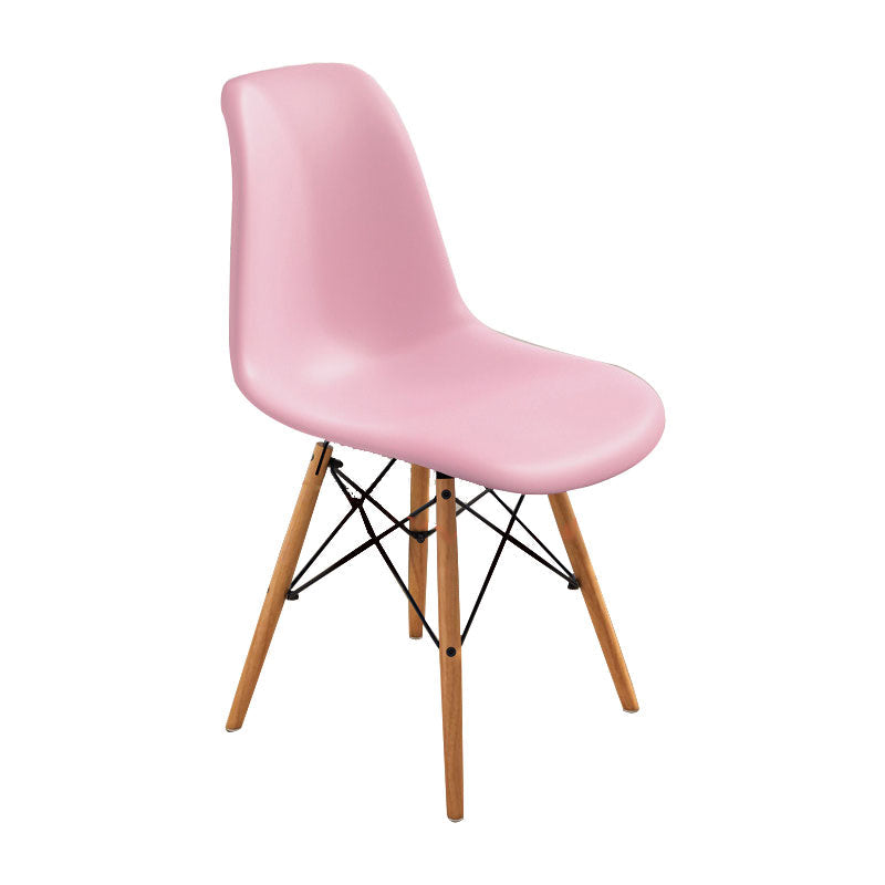 Contemporary Modern Wood Indoor-Outdoor Side Chair Solid Back Chair Pink 1 Piece Clearhalo ' kitchen&dining_furn' 'Dining Chairs' 'Dining Tables & Seating' 'dining_chair' 'Furniture' 'furniture_dining_chair' 'Kitchen & Dining Furniture' 'kitchen' 4457858