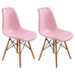 Contemporary Modern Wood Indoor-Outdoor Side Chair Solid Back Chair Pink Set of 2 Clearhalo ' kitchen&dining_furn' 'Dining Chairs' 'Dining Tables & Seating' 'dining_chair' 'Furniture' 'furniture_dining_chair' 'Kitchen & Dining Furniture' 'kitchen' 4457861
