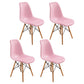 Contemporary Modern Wood Indoor-Outdoor Side Chair Solid Back Chair Pink Set of 4 Clearhalo ' kitchen&dining_furn' 'Dining Chairs' 'Dining Tables & Seating' 'dining_chair' 'Furniture' 'furniture_dining_chair' 'Kitchen & Dining Furniture' 'kitchen' 4457862