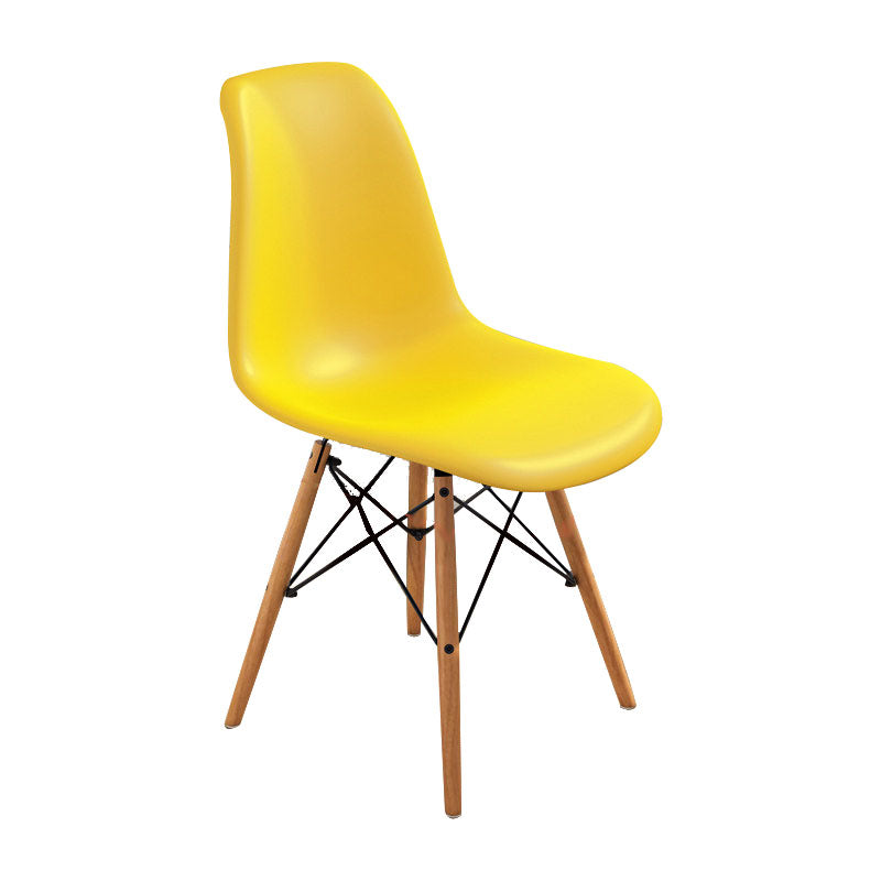 Contemporary Modern Wood Indoor-Outdoor Side Chair Solid Back Chair Yellow 1 Piece Clearhalo ' kitchen&dining_furn' 'Dining Chairs' 'Dining Tables & Seating' 'dining_chair' 'Furniture' 'furniture_dining_chair' 'Kitchen & Dining Furniture' 'kitchen' 4457867